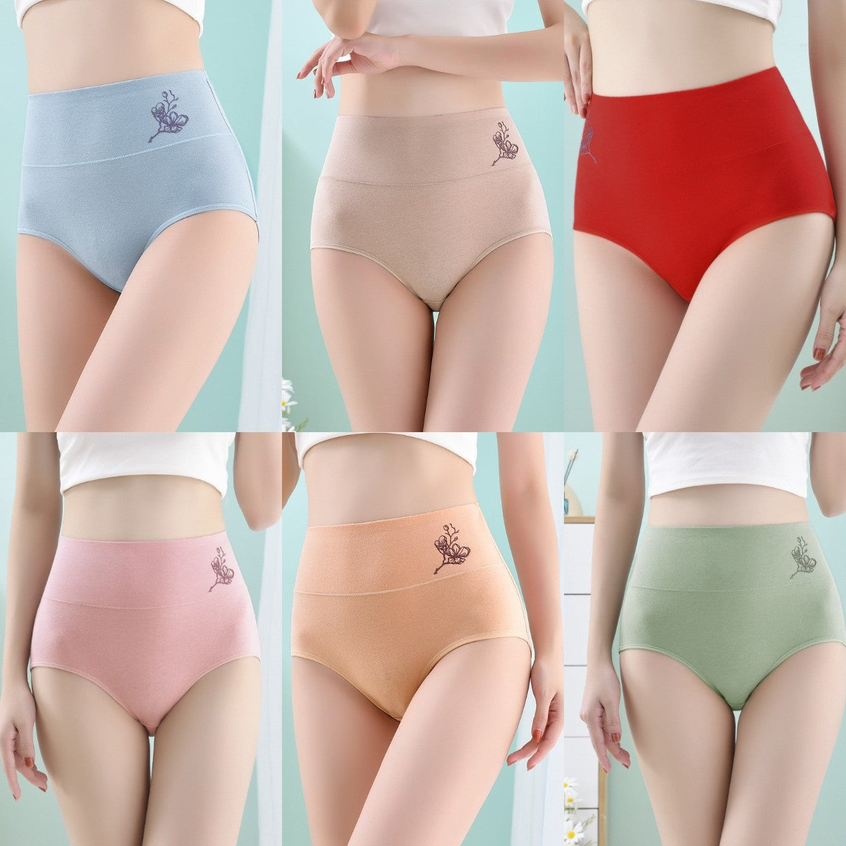 💖Prošlog dana 50% popusta - 【Kupite 6, dobijte 6 gratis】Pure pamučne gaćice visokog struka plus veličine za podizanje bokova [40-100 KG]