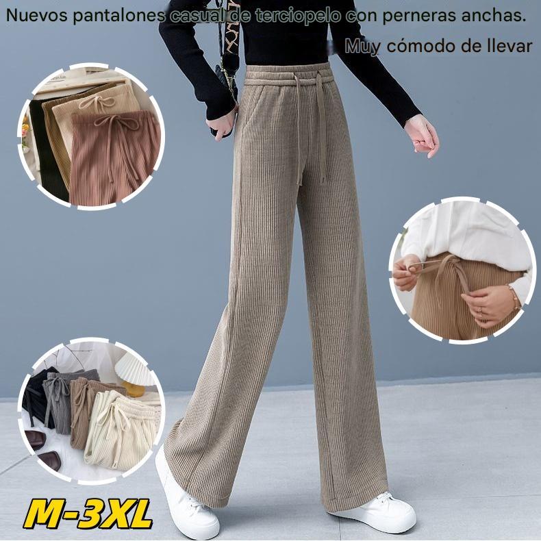 🔥【Oferta por tiempo limitado】👖Nuevos pantalones casuales de terciopelo de pierna ancha, muy cómodos de llevar.