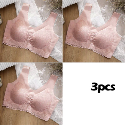 👙【Zestaw 3-częściowy】Nowy i ulepszony wygodny koronkowy biustonosz w dużym rozmiarze (50-100kg)