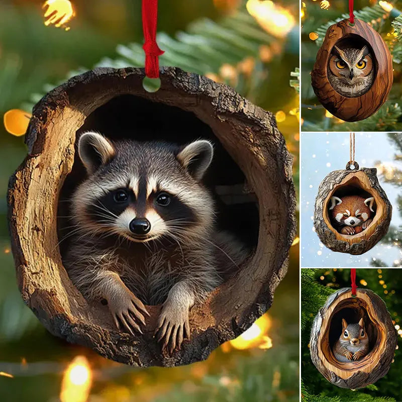 【Zestaw 10 sztuk】🎄 Ozdoby choinkowe z figurkami zwierząt — Wiszące ozdoby zwierzęce