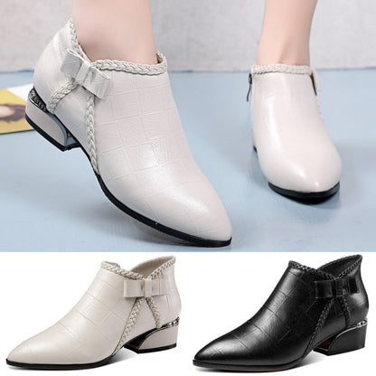 👢✨🌟 【35-42】Otoño 2025 Moda Nueva Botas Cortas de Cuero con Cremallera para Mujer