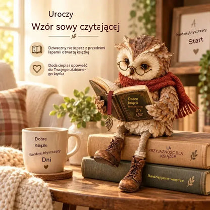 💥 50% taniej przez ograniczony czas! 🦉 Urocza figurka sowy czytającej książkę