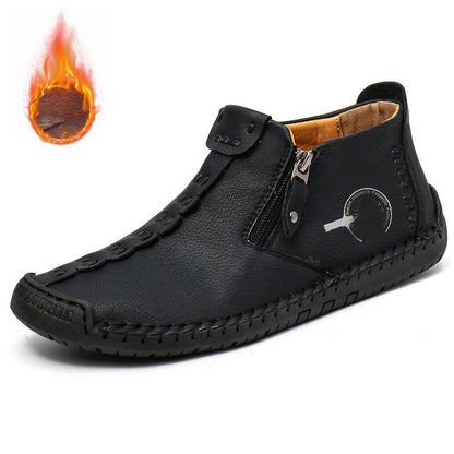 🥾Botas Martens para hombre hechas totalmente a mano con cuero genuino (tallas 38-48), con forro de felpa y cremallera – cálidas, cómodas y elegantes, ideales para el invierno.