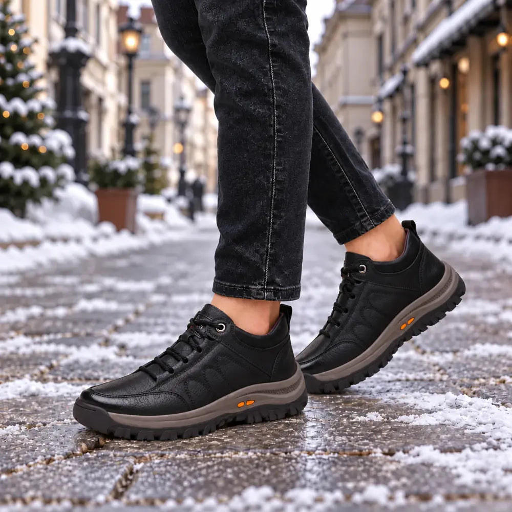 👞【39–48】Męskie casual skórzane buty: miękka skóra oraz antypoślizgowa, wytrzymała podeszwa.