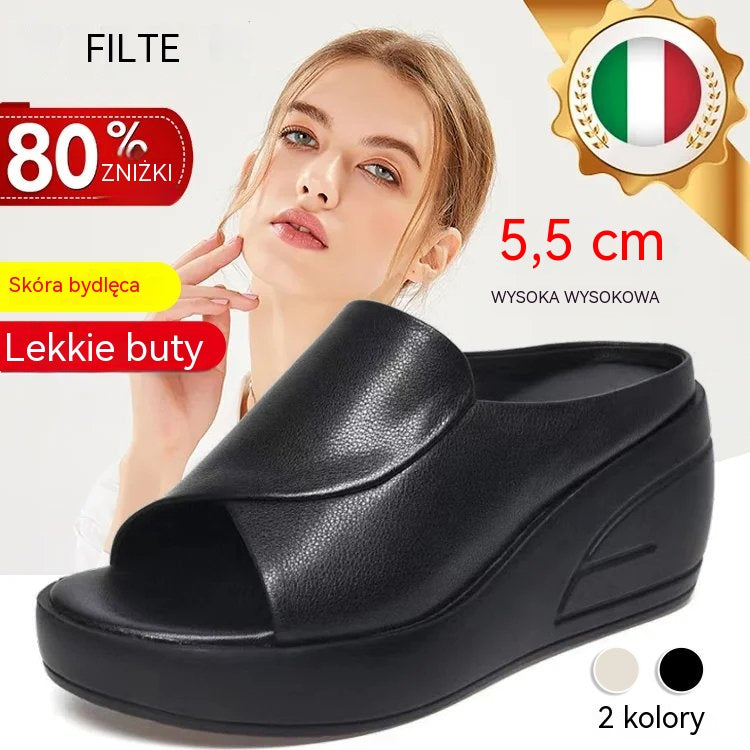 🔥Hit Sprzedaży 【Rabat 50%】👡【5,5 cm obcas】 miękka podeszwa sandały na koturnie dla kobiet