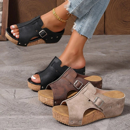 🔥Hit Sprzedaży 【Rabat 50%】👞Modne sandały damskie na platformie z odkrytymi palcami