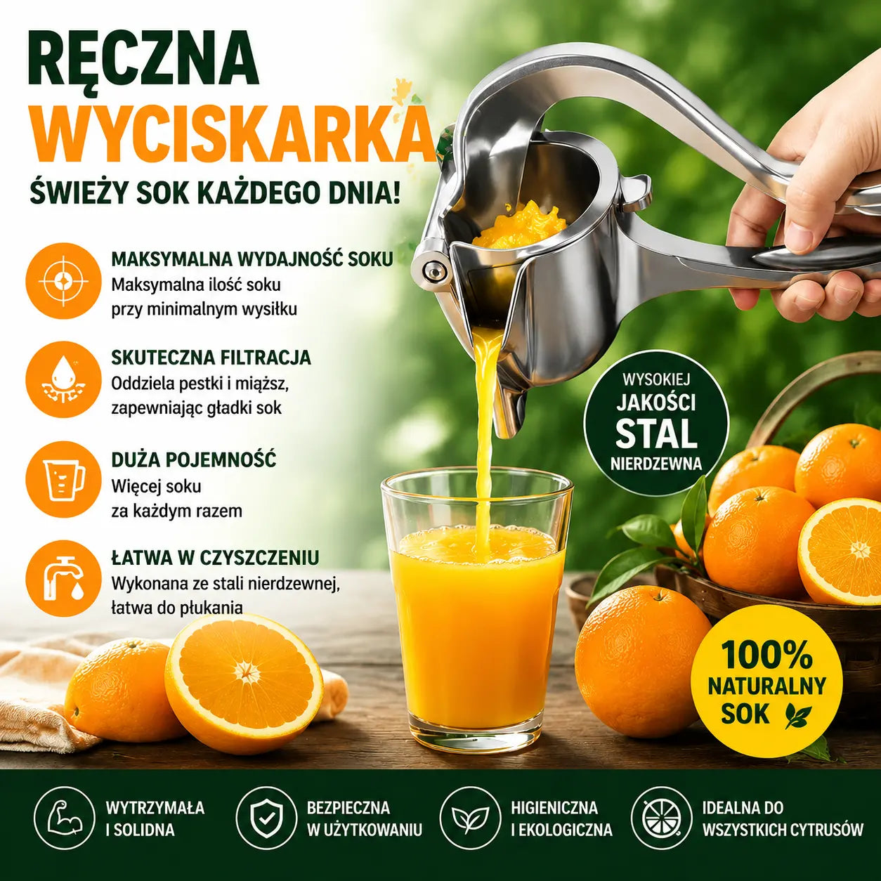 ✅️【Płatność przy odbiorze】 Mała ręczna wyciskarka do soków do użytku domowego