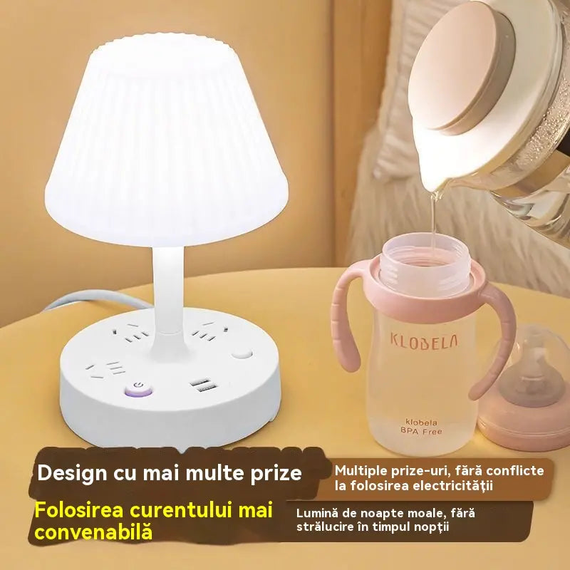 【Kup 1, a 1 dostaniesz gratis】💡Wielofunkcyjna lampka nocna ze wbudowaną listwą zasilającą: praktyczna, stylowa i oszczędzająca miejsce!