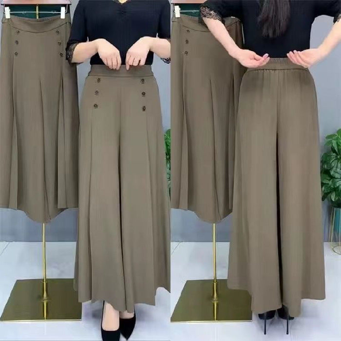 🔥【Rabat 50%】👖【M-5XL】Modna damska szeroka spódnica o wysokiej talii i lekkim falbanem