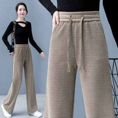 🔥【Oferta por tiempo limitado】👖Nuevos pantalones casuales de terciopelo de pierna ancha, muy cómodos de llevar.