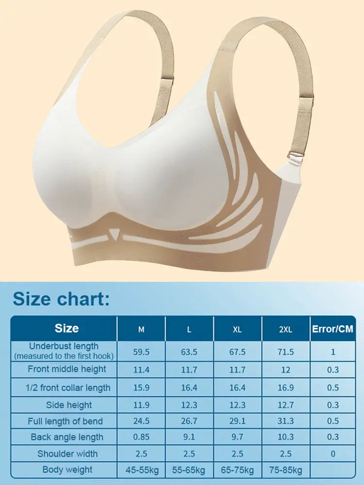 【50%OFF】😍【Paquete de 4】Sujetador de una pieza sin aros para mujer❤️【40-85 kg】