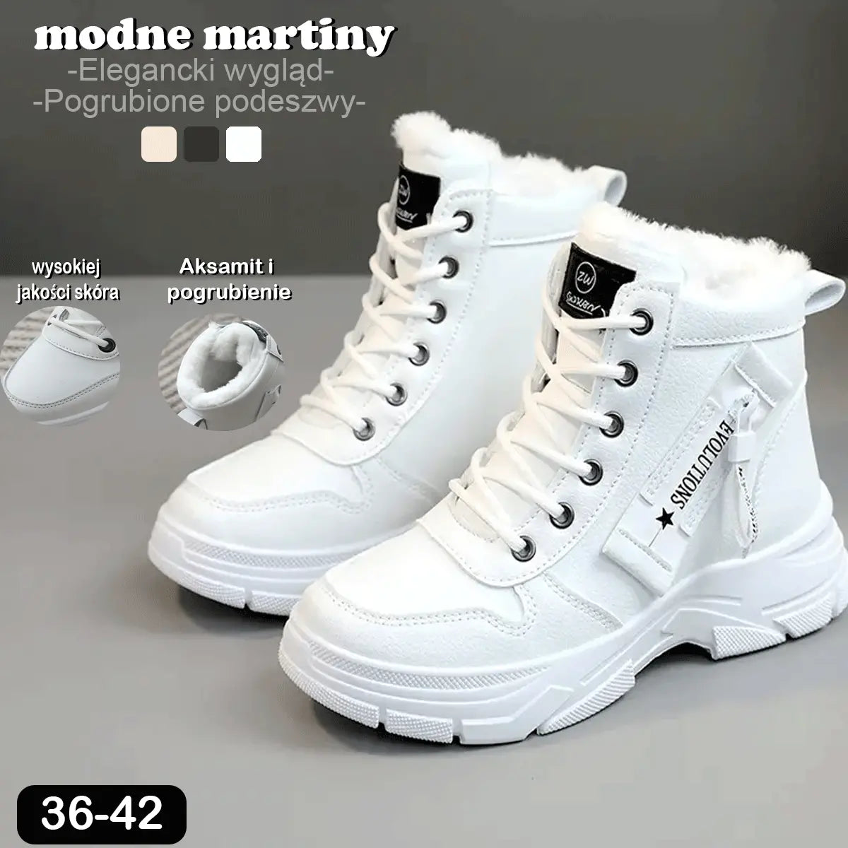 🔥【Połowa ceny】🥰【Rozmiary 35-45】Damskie zimowe buty śnieżne z bocznym zamkiem błyskawicznym