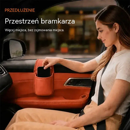 🚗 Więcej miejsca i porządku w samochodzie! Skórzany uchwyt na drzwi samochodu / uchwyt na kubek i telefon (Łatwy montaż na szybie / oferta 1+1 GRATIS – otrzymasz 2 sztuki)! ✨