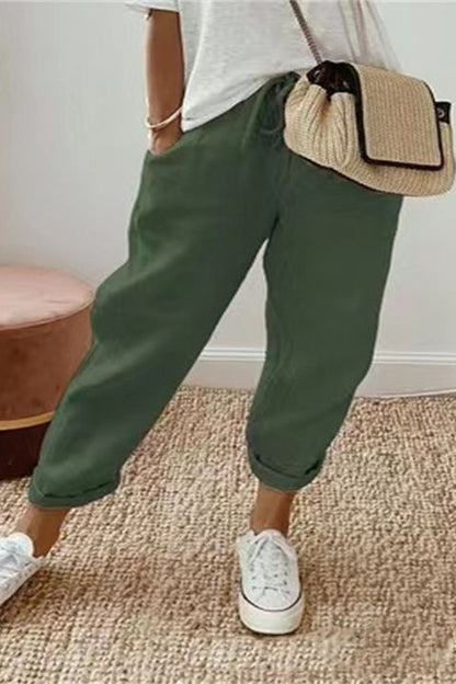 🌿🌈【S-3XL】Nowe letnie modne damskie wygodne, oddychające spodnie casualowe z bawełny i lnu, dostępne w wielu kolorach