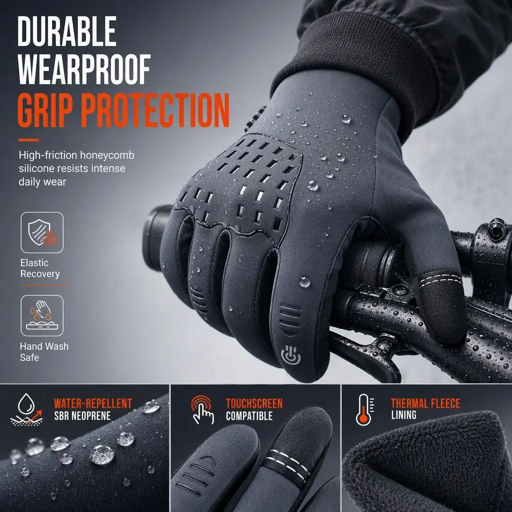 🧤❄️ ¡50% de descuento 🥳 Guantes de ciclismo impermeables para invierno: térmicos, compatibles con pantallas táctiles, repelentes al agua y antideslizantes. 🛡️