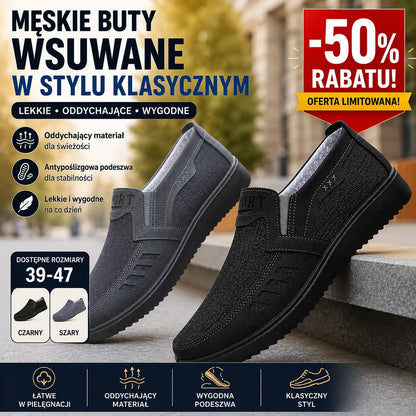 👞【39-47】2026 Męskie trampki, przewiewne, płaskie i codzienne, szyte ręcznie, gwarantowana najwyższa jakość.
