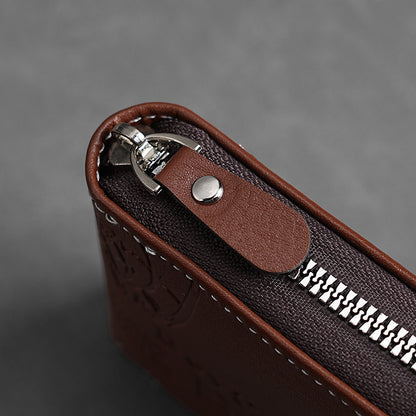 🔥🔥【Vremenski ograničena ponuda】Novi i elegantni muški kratki novčanik s patentnim zatvaračem u retro stilu.