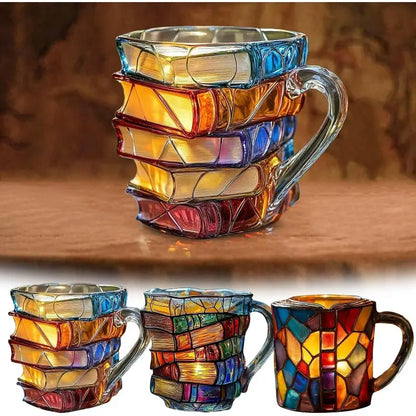 【Cumpărați  unul și primiți unul gratuit】📚Ceașcă de cafea pictată 3D în formă de carte