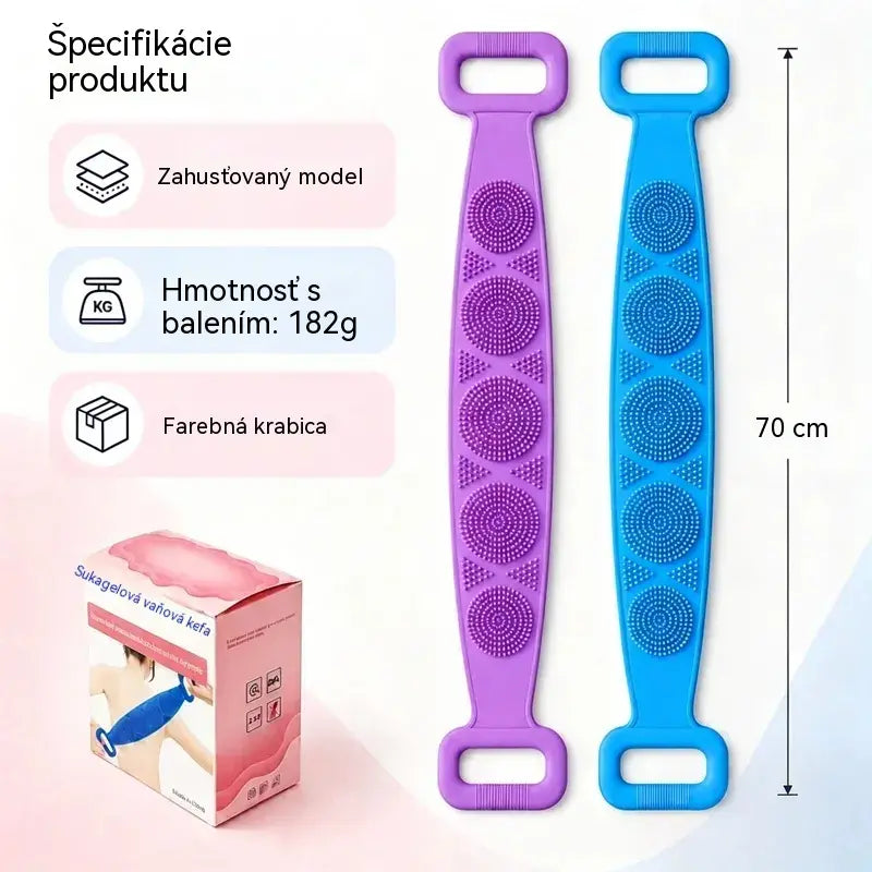 🔥Kúpte 1, získajte 1 zadarmo🔥🛁 Obojstranná silikónová rukavica do kúpeľa – extra dlhá telová drhnúca hubka pre jednoduché čistenie chrbta