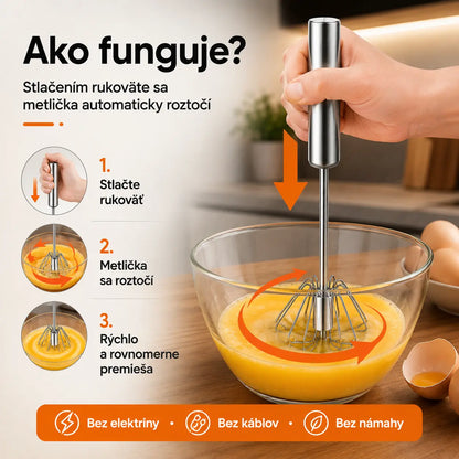 🎁🔥Kúpte jeden kus, druhý dostanete zadarmo (2 kusy)🎁Poloautomatické a manuálne šľahače vajec z nehrdzavejúcej ocele