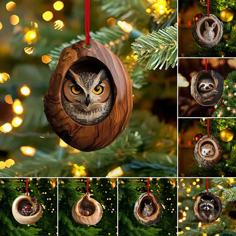 【Zestaw 10 sztuk】🎄 Ozdoby choinkowe z figurkami zwierząt — Wiszące ozdoby zwierzęce