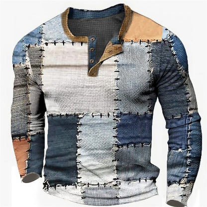 ✨👔50% de descuento en polos estampados de manga larga para hombre [S-4XL]