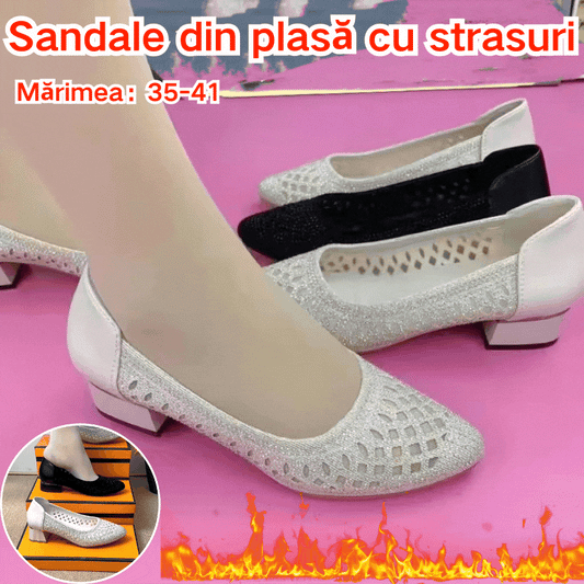 👡【35-41】2025 sandale de damă cu ochiuri de plasă diamantate, respirabile, la modă și confortabile