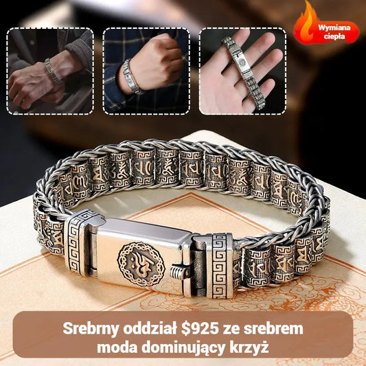 🔥【Kup 1, a 1 dostaniesz gratis】Męska bransoletka z koralików skręconych ze srebra próby 925