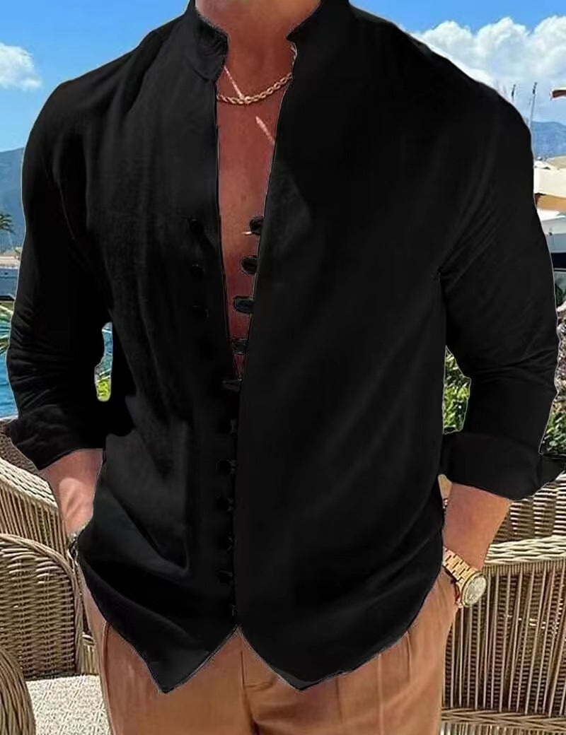 👔✨[S-3XL] Camisa de algodón con botones para hombre nueva de verano, adecuada para vacaciones, vida diaria y trabajo.