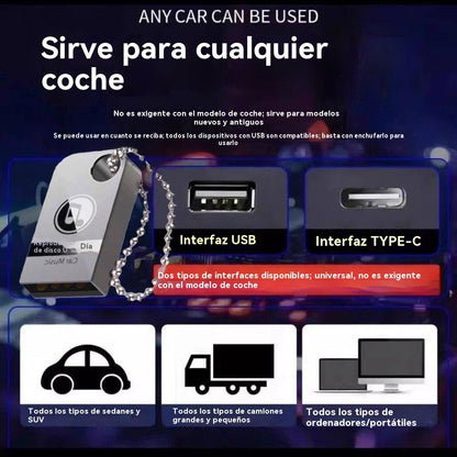 🚗🎵🎵【Muzyczna pamięć USB】Zawiera 8000 utworów, 600 teledysków i efekty dźwiękowe 6D