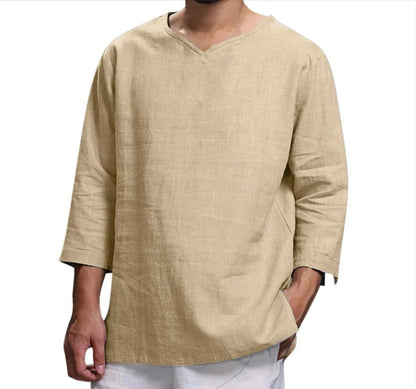 🌿【M-4XL】 Cămașă respirabilă pentru bărbați, din bumbac și in, de primăvară 2025 3916960