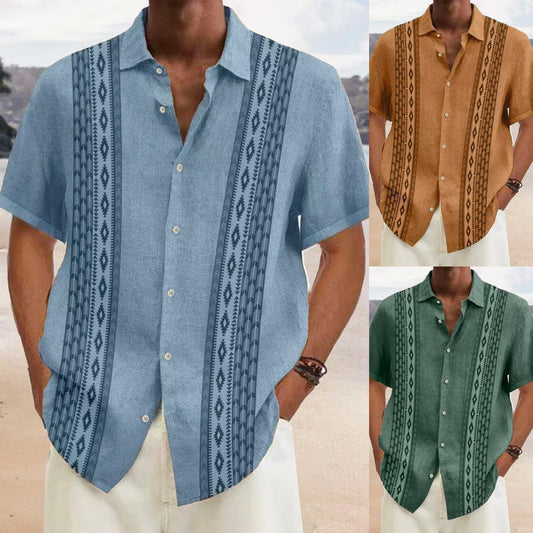 【S-5XL】Camisa de verano de manga corta con solapa para hombre
