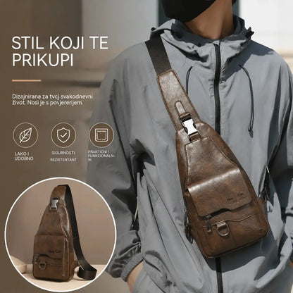 🎒 Vodootporna torba za rame od prave kože u retro stilu: neophodan predmet za svakodnevno putovanje na posao.
