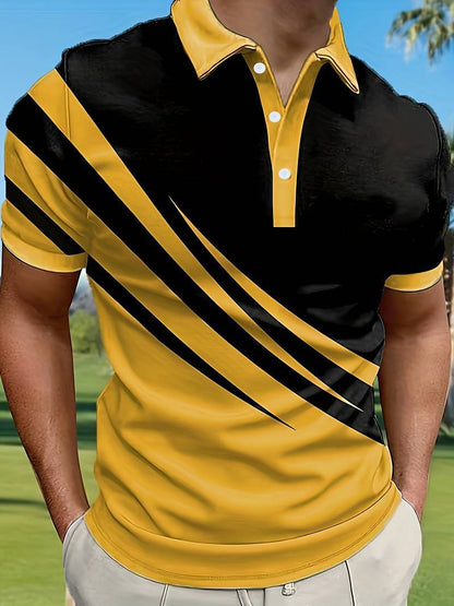 🔥 NOVÝ TREND! [S-6XL] Pánske slim fit polo tričko s 3D pruhmi | Základný ležérny štýl ⚡