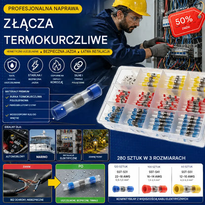 【100 sztuk/opakowanie】  99zł  🔥Wielofunkcyjny zestaw do naprawy zerwanych kabli, termokurczliwy zestaw do lutowania złączy przewodów
