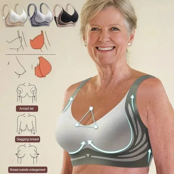 【50%OFF】😍【Paquete de 4】Sujetador de una pieza sin aros para mujer❤️【40-85 kg】