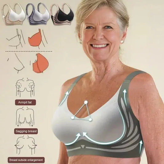 【50%OFF】😍【Paquete de 4】Sujetador de una pieza sin aros para mujer❤️【40-85 kg】