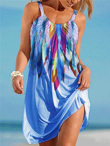 🔥👗Wyprzedaż! [S-5XL] Damska letnia sukienka plażowa z nadrukiem, idealna na podróże i wakacje