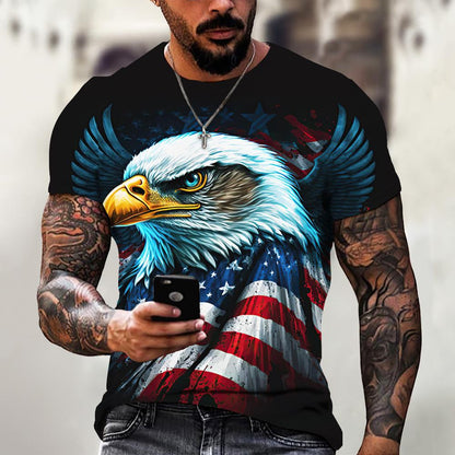 [Oferta por tiempo limitado] [S-5XL] Nueva camiseta de manga corta con estampado retro 3D para hombre, tallas grandes