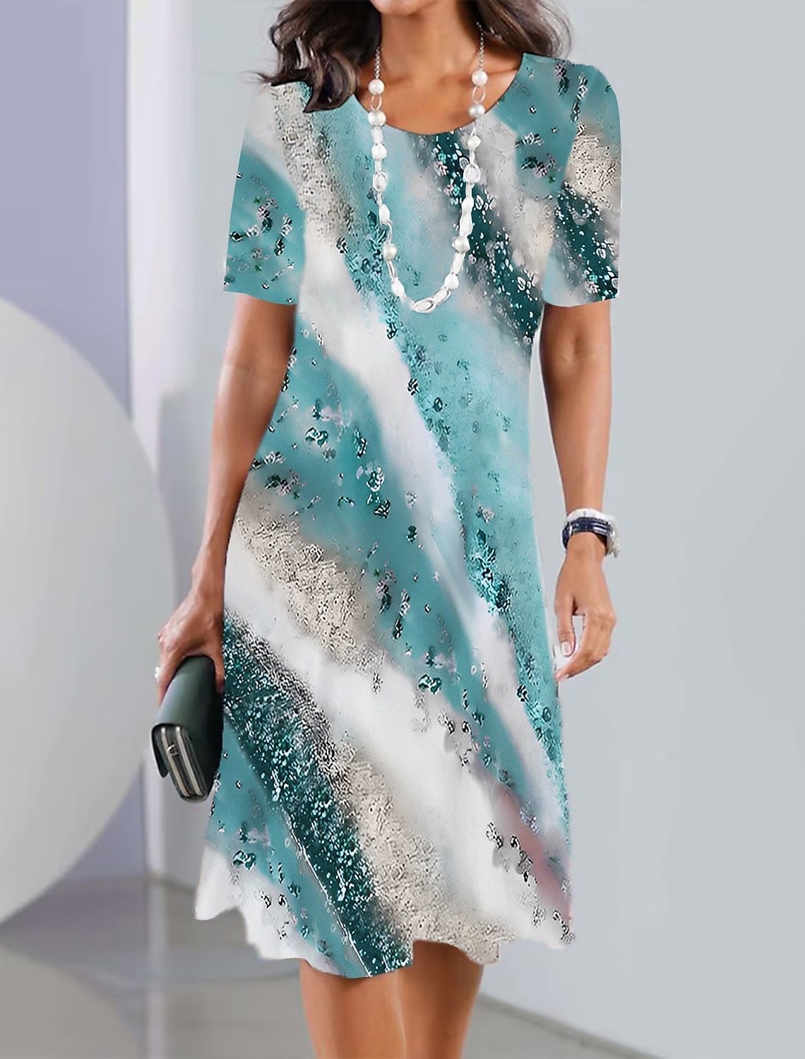 🔥👗【XS-5XL】Elegantné a intelektuálne dámske šaty s okrúhlym výstrihom