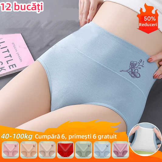 💖Ultima zi 50% reducere - 【set de 6 piese】Bumbac pur de înaltă talie mare de bumbac plus dimensiunea de ridicare a șoldului chiloți de ridicare[40-100KG]