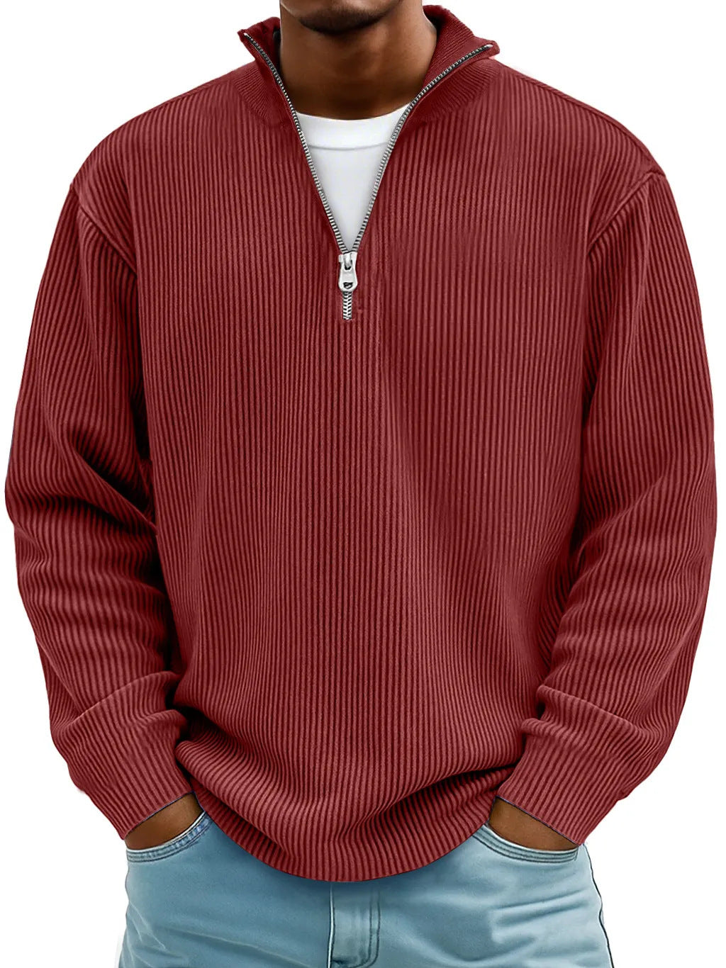 🔥【S-5XL】Nuevo polo de cuello alto sencillo de color liso para hombre, colección 2026