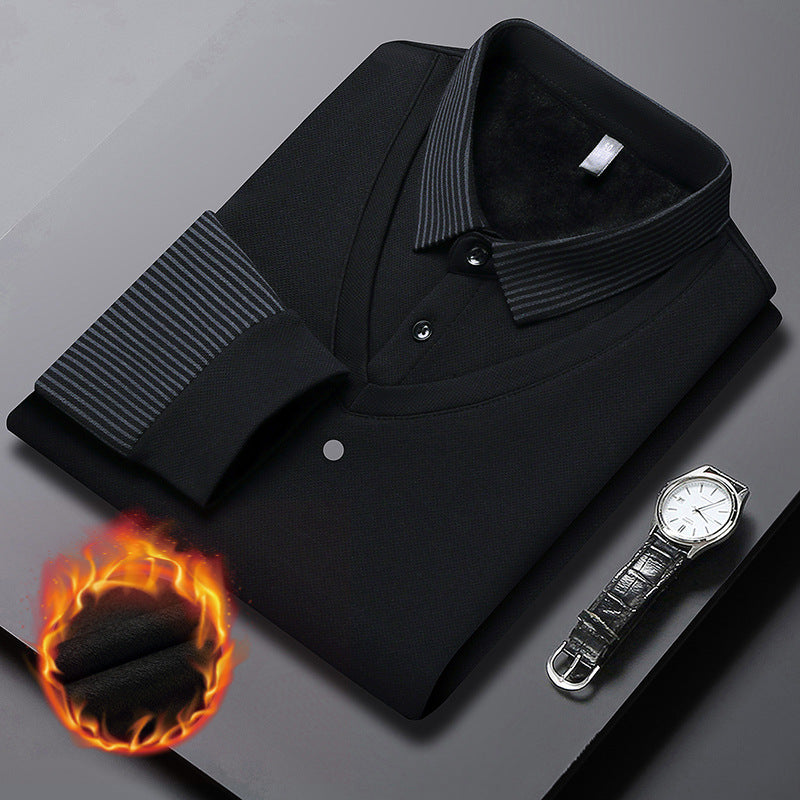 【M-4XL】 Dwuczęściowa koszulka POLO w fałszywe patchworkowe paski