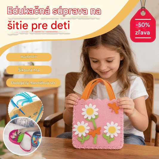 🧵🧶🦋【8 dielov】Vzdelávacia šijacia sada pre deti
