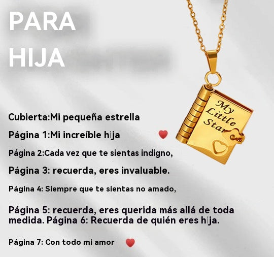 💖😍[50% de descuento]🎗📿 Exquisito y elegante collar creativo en forma de libro, versátil.