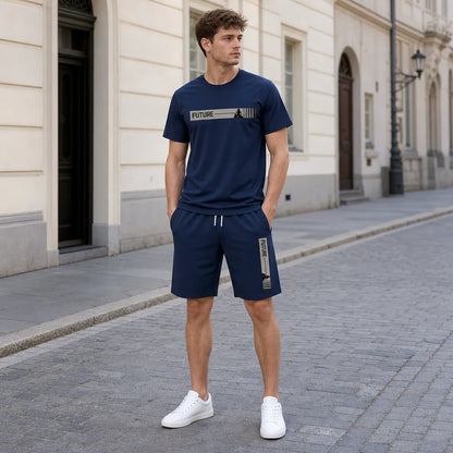 🔥【S-2XL】✨Letni komplet sportowy dla mężczyzn 2w1, elastyczna przewiewna koszulka i luźne szorty, komfortowe noszenie cały dzień【Płatność przy odbiorze】