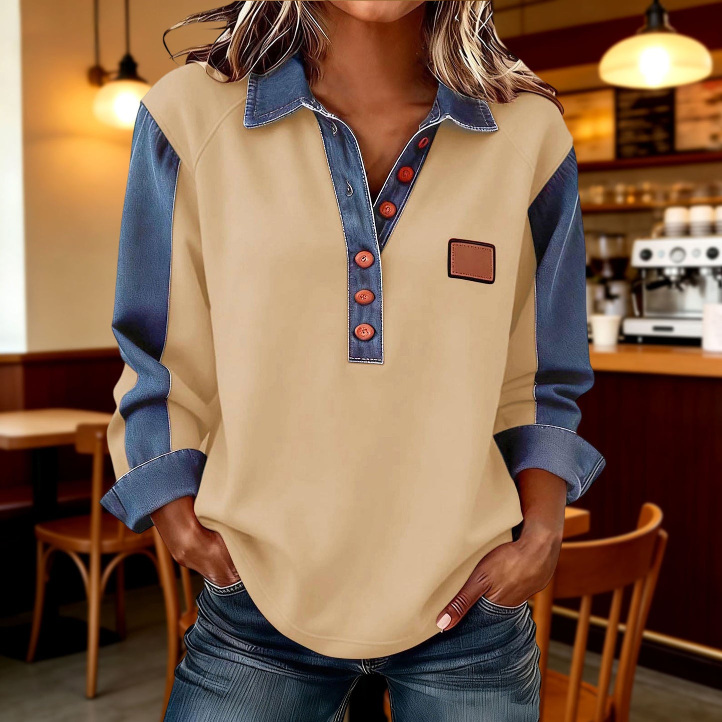 🍂 Polo majica za džins, ženska | Nova kolekcija jesen-zima 2026 | Širok rez, dugi rukavi 🍂