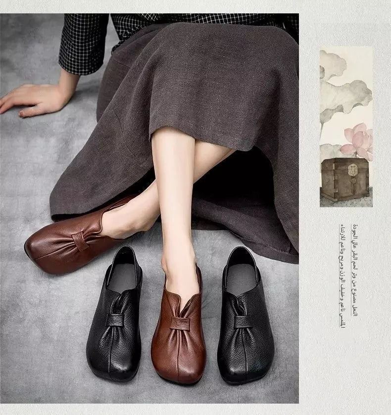 👡✨【Oferta de temporada 50%】🎀 Zapatos de mujer 2025 de piel de alta calidad con lazo