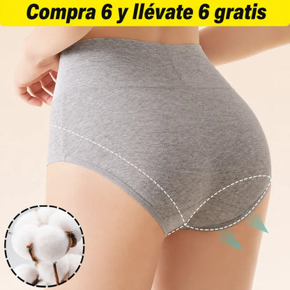 🔥【Conjunto de 6 piezas】--- 23€ 💖Último día 50% de descuento--Faja de talle alto de algodón de alta calidad que realza los glúteos✨️ (45-105 kg)