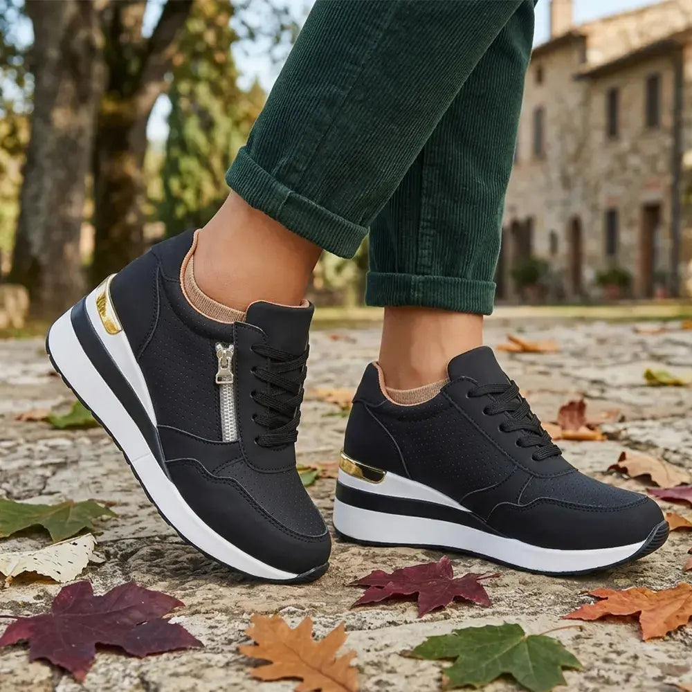 👟【36-43】Wsuwane trampki na koturnie w dużych rozmiarach – Lekkie, codzienne buty na platformie – Wygodne buty do chodzenia i ćwiczeń